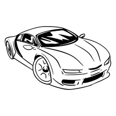 Fototapeta premium Expensive auto hand drawing