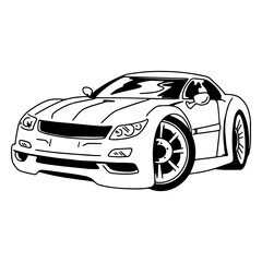 Fototapeta premium Hand drawing of luxury automobile
