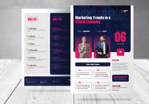 Business Conference Agenda and Program Flyer