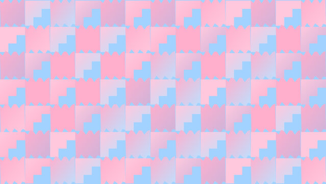 Pastel Pink and Blue Abstract Geometric Seamless Pattern