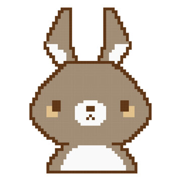 Cute rabbit in pixel art style