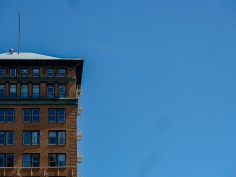 Blue sky and white window.