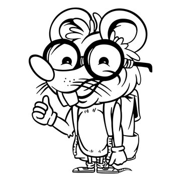 Clever mouse at the school