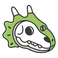 Anatomical cross-section of a triceratops skull cartoon © Vexels