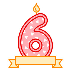 Fototapeta premium Birthday decoration featuring the number 6