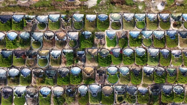 Aerial shot of Chinese graves at Ulu Choh