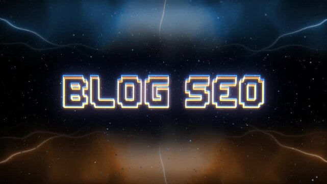 Blog SEO Neon text with retro style background