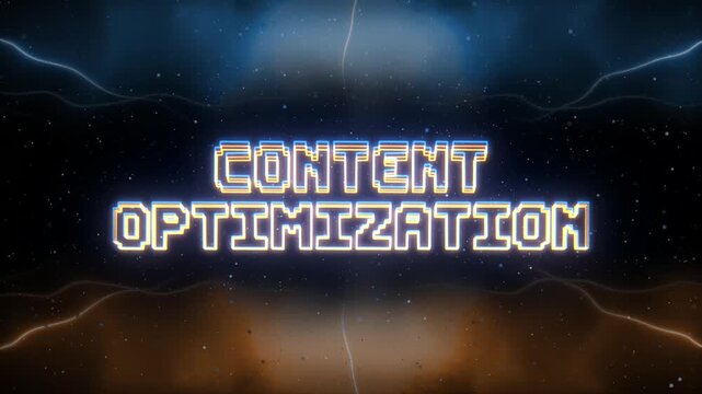 Content Optimization Neon text with retro style background