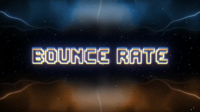 Bounce Rate Neon text with retro style background