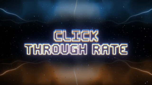 Click Through Rate Neon text with retro style background