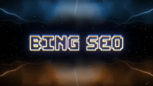 Bing SEO Neon text with retro style background