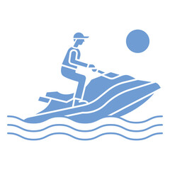 Man riding a jet ski at night © Vexels