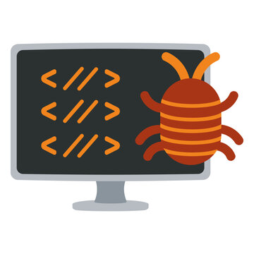 Bug on a computer screen coding
