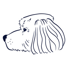 Black and white illustration of a dog's head © Vexels