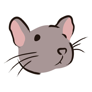 Cute cartoon mouse face illustration