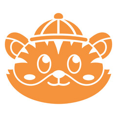 Orange tiger wearing a hat © Vexels