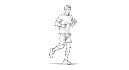 Obraz premium Man running, athletic build, outdoor fitness, healthy lifestyle, exercise, motion