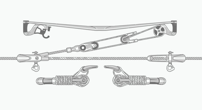 Industrial Rigging Components And Tools Detailed Illustration