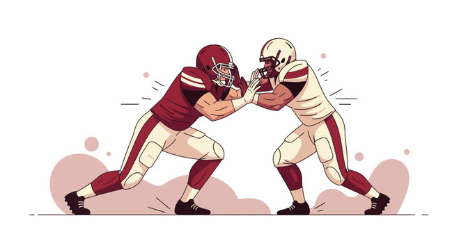 Intense Football Clash Confrontation Illustration Sport Action Dynamic Encounter