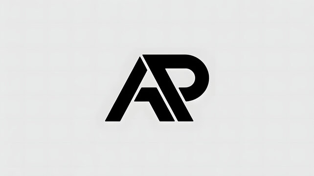 Modern Minimal AP Letter Logo Design Clean Black Vector Branding