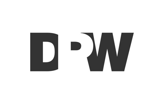 DPW logo design. Initial letter D P W bold font style for tech startups, consulting, corporate branding. Creative company name, headlines typography identity, trendy logotype.