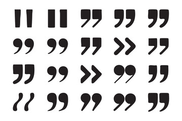 Obraz premium Punctuation mark collection with diverse quotation styles for creative writing and editorial design
