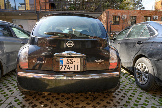  April 2, 2026, Tbilisi, Georgia Nissan March K12 hatchback, third generation