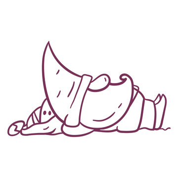 Drawing of a pig sleeping