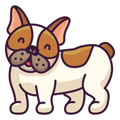 Obraz premium Cartoon french bulldog standing