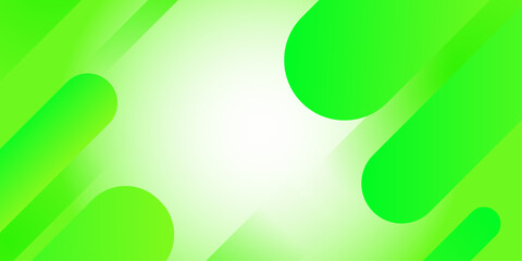 Fototapeta premium Abstract Green Background Featuring Vibrant Diagonal Rounded Shapes and Radiant White Gradients for Modern Corporate Presentations and Web Headers