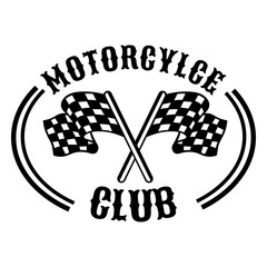 Motorcycle club emblem with checkered flags © Vexels