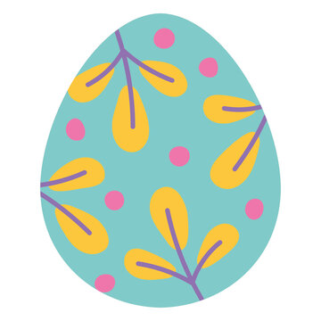Whimsical easter egg design with floral patterns