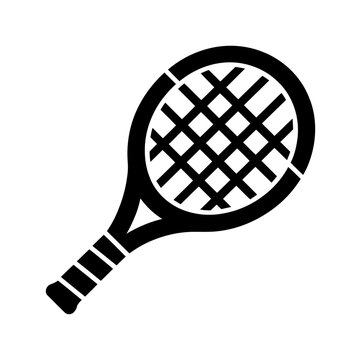 Vector of a tennis racket with a striped handle