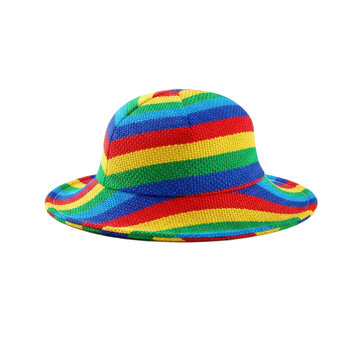 Colorful striped bucket hat