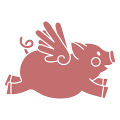 Fototapeta premium Pink flying pig design