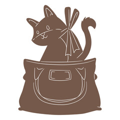 Cute cat in a purse design © Vexels