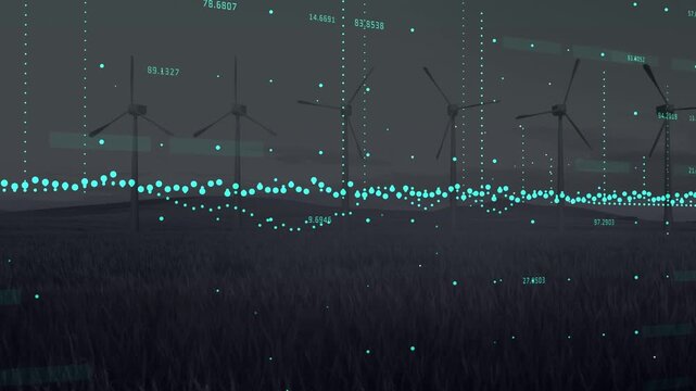 Animation of row of white spotlights over glowing pink background