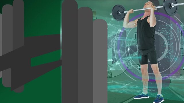 Animation of data processing over strongman
