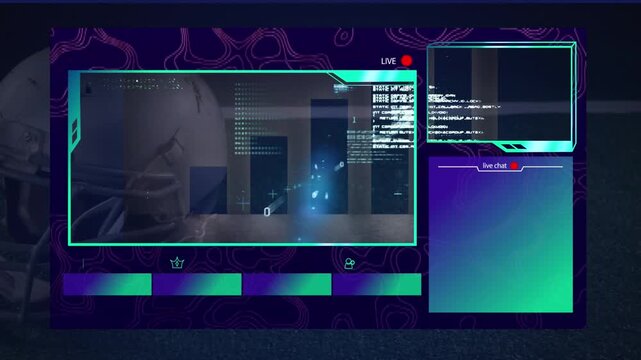 Animation of data processing over football