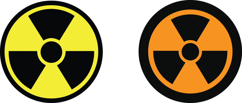 Radiation warning symbols set radioactivity hazard sign danger atomic energy danger symbols vector illustration.