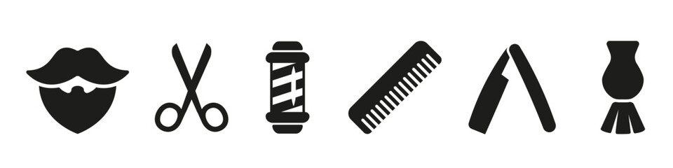 Fototapeta premium Barbershop icon set. Barber shop icons
