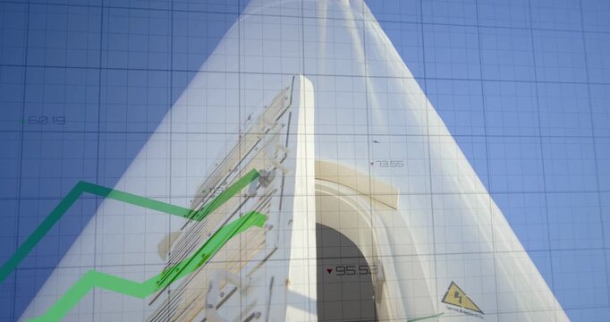 Wind tech emerging from turbine doorway panel swinging open holding rail inspecting via green grid