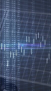 Vertical video: Data pulse pulsing bars growing shifting right, flare sweeping showing solar output
