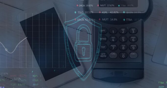 Animation of dangling house key and payment terminal