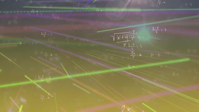 Animation of mathematical equations over light trails