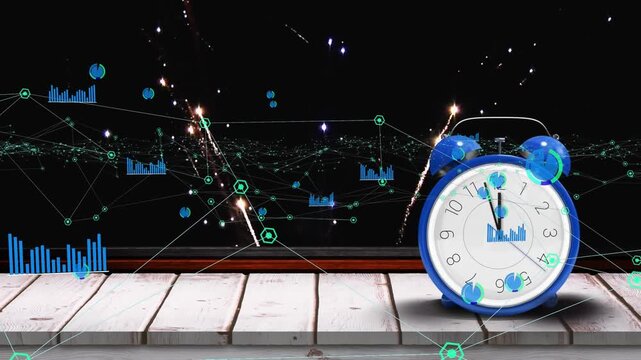Animation of data processing over clock