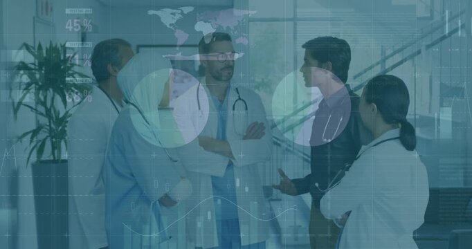 Animation of data processing over diverse group of doctors