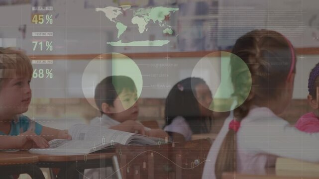 Animation of data processing over diverse schoolchildren learning