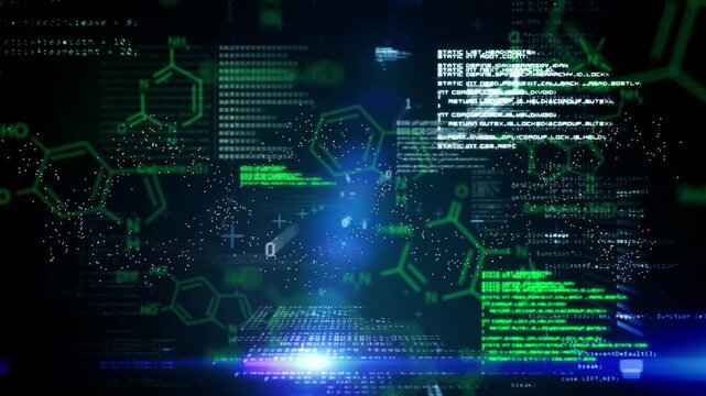 Animation of molecular structure with programming languages and binary codes