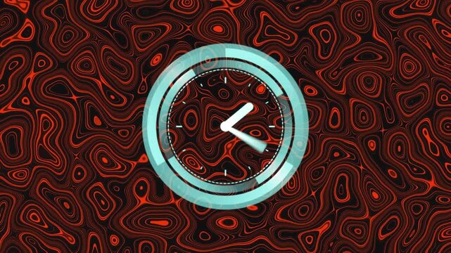 Animation of clock moving over rotating ball